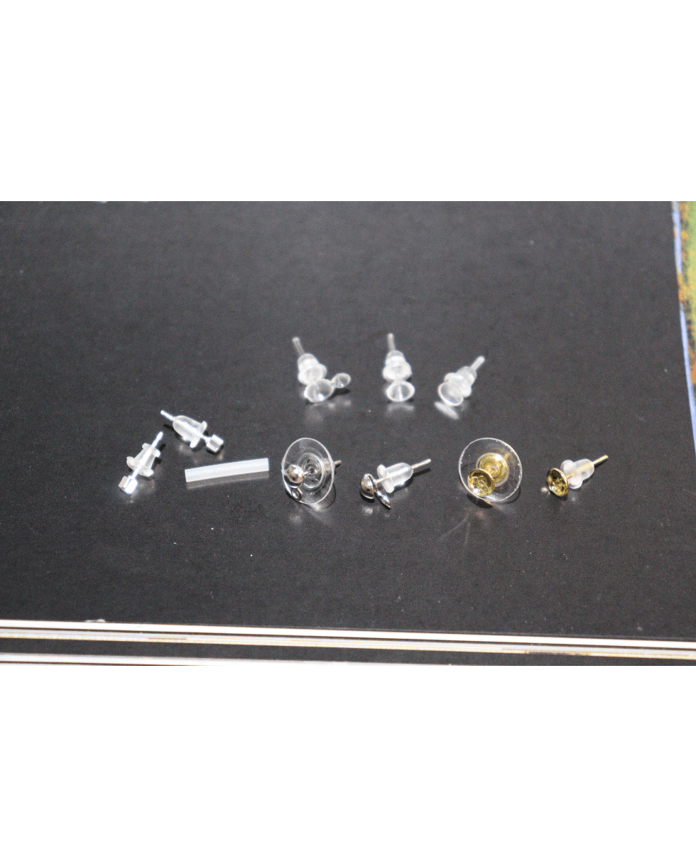 rubber ear back stopper, earnuts stud, plastic earring back, earring stopper, bullet back with pad, plastic stud, bullet cluch earring back, hypo bullet cluch earring back, diy supplies earring part