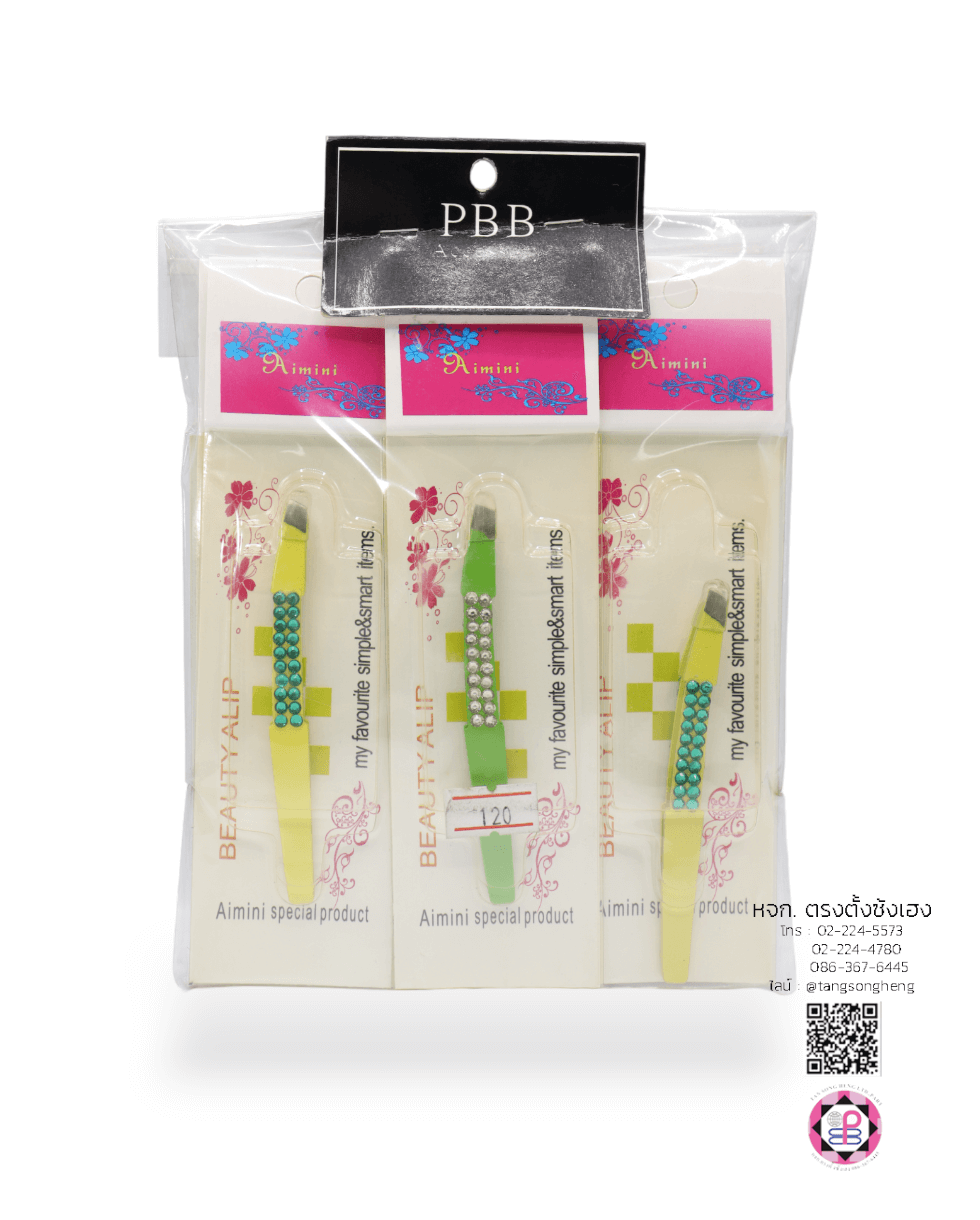 แหนบยี่ห้อ Aimini ติดเพชร คละสี