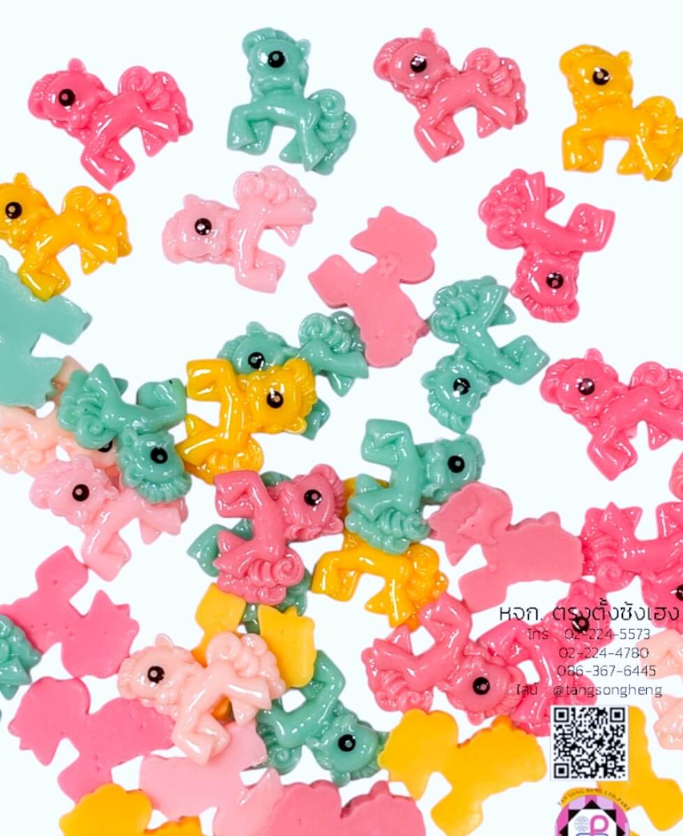 อะไหล่เรซิ่นรูปยูนิคอน คละสี แพ็ค 100 ชิ้น