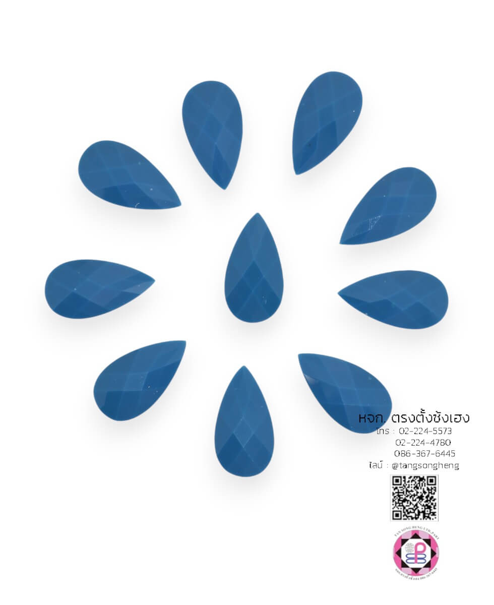 อะไหล่เรซิ่นรูปหยดน้ำ สีฟ้า แพ็ค 100 ชิ้น