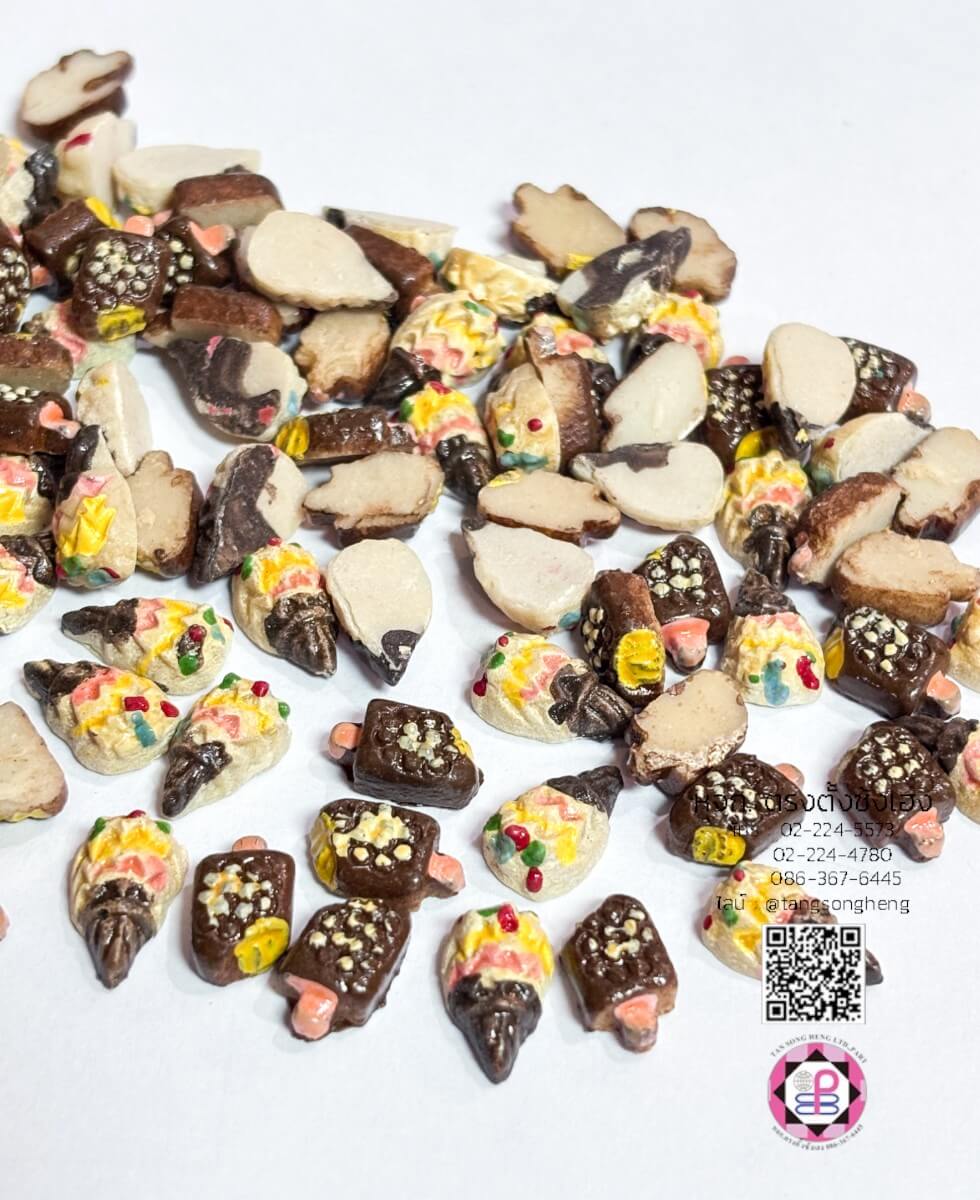 อะไหล่เรซิ่นจิ๋วรูปไอติม สีน้ำตาล แพ็ค 100 ชิ้น