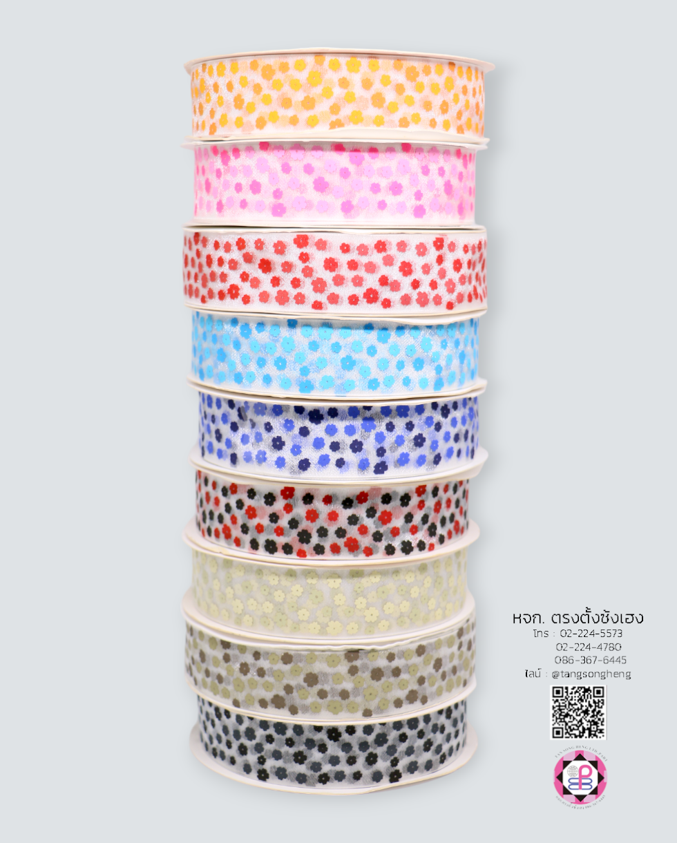 ริบบิ้นผ้าแก้ว, ริบบิ้นผ้าชีฟอง, ริบบิ้นผ้าเนื้อบาง, ริบบิ้นทำโบว์, ริบบิ้นผูกกล่องของขวัญ, ผูกช่อดอกไม้, ผูกกระเช้า, โบว์พยาบาล, โบว์นักเรียน, ริบบิ้นแต่งงาน