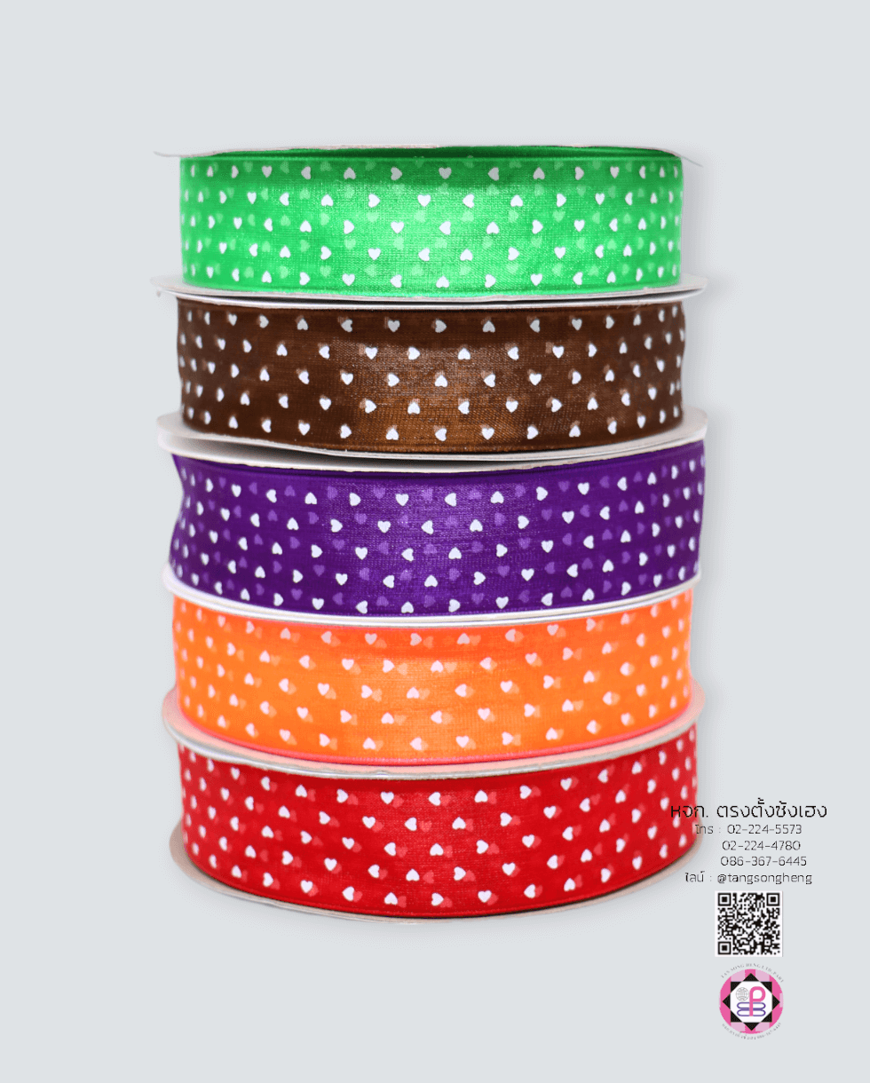 ริบบิ้นผ้าแก้ว, ริบบิ้นผ้าชีฟอง, ริบบิ้นผ้าเนื้อบาง, ริบบิ้นทำโบว์, ริบบิ้นผูกกล่องของขวัญ, ผูกช่อดอกไม้, ผูกกระเช้า, โบว์พยาบาล, โบว์นักเรียน, ริบบิ้นแต่งงาน