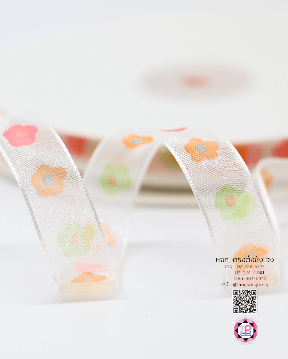 ริบบิ้นผ้าแก้ว, ริบบิ้นผ้าชีฟอง, ริบบิ้นผ้าเนื้อบาง, ริบบิ้นทำโบว์, ริบบิ้นผูกกล่องของขวัญ, ผูกช่อดอกไม้, ผูกกระเช้า, โบว์พยาบาล, โบว์นักเรียน, ริบบิ้นแต่งงาน