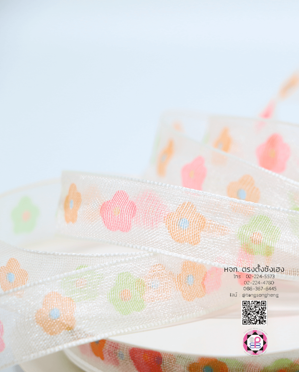 ริบบิ้นผ้าแก้ว, ริบบิ้นผ้าชีฟอง, ริบบิ้นผ้าเนื้อบาง, ริบบิ้นทำโบว์, ริบบิ้นผูกกล่องของขวัญ, ผูกช่อดอกไม้, ผูกกระเช้า, โบว์พยาบาล, โบว์นักเรียน, ริบบิ้นแต่งงาน