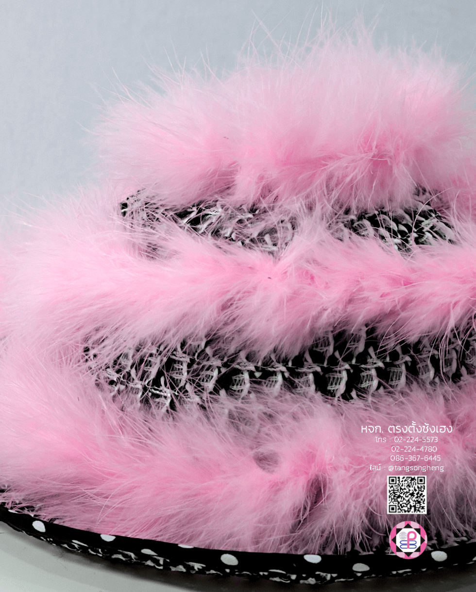 ขนมิ้งไม่มีดิ้น สีชมพูอ่อน